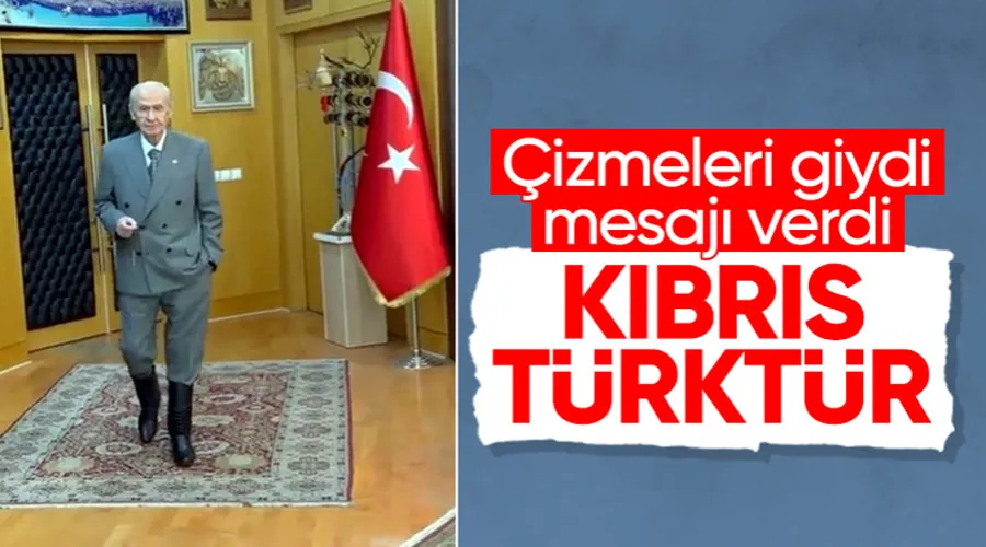 Devlet Bahçeli çizmelerini giydi, mesajı verdi: Kıbrıs Türk’tür