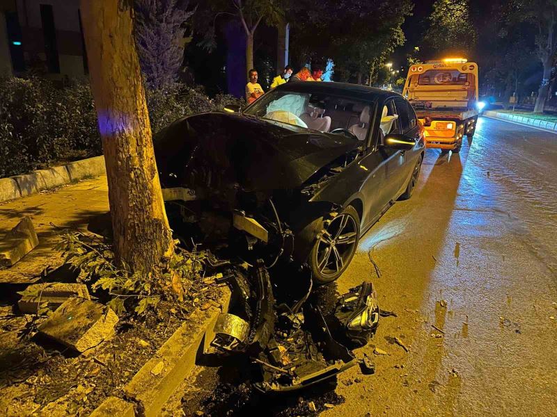Elazığ’da otomobil ağaca çarptı: 1 yaralı

