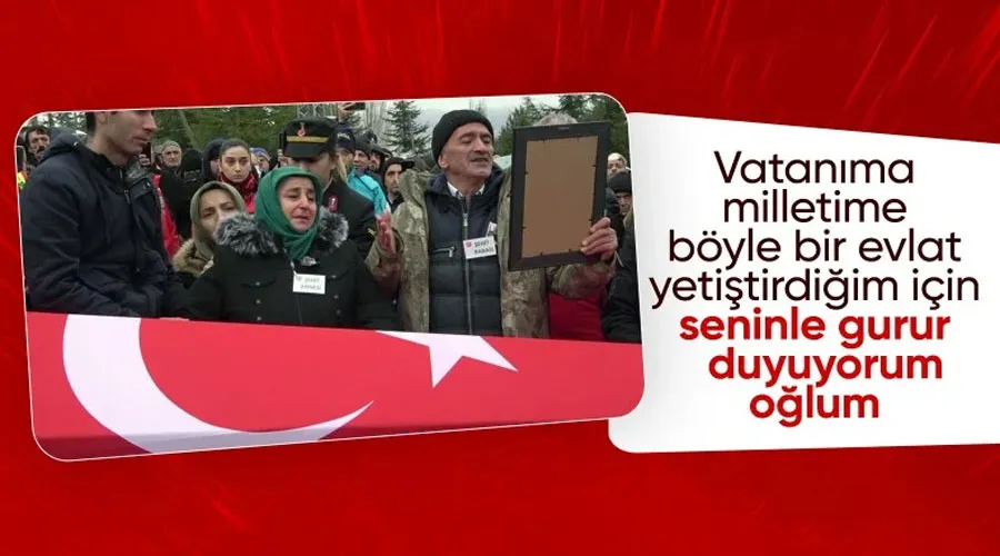 Şehit babasının evladına veda ederken söyledikleri duygulandırdı: Seninle gurur duyuyorum oğlum...