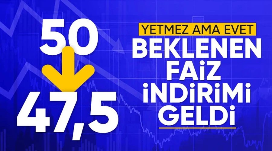 TCMB Faizleri Düşürdü: Politika Faizi Yüzde 47,5