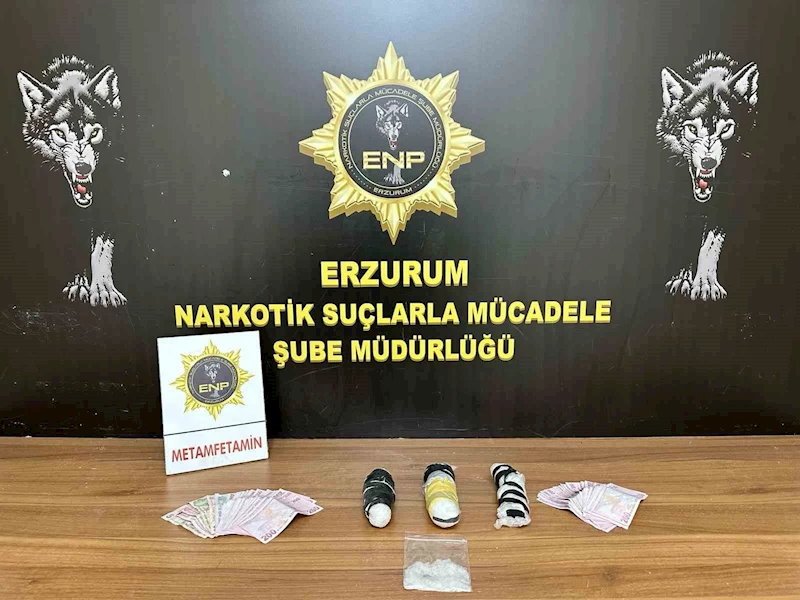 Erzurum’da 825,93  gram metamfetamin ele geçirildi
