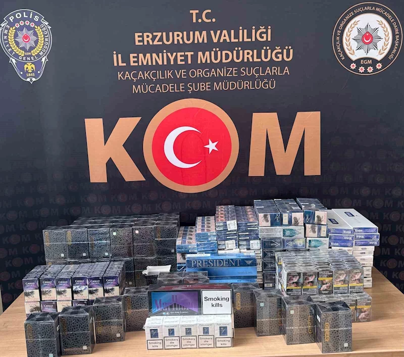 Erzurum’da 645 paket kaçak sigara yakalandı
