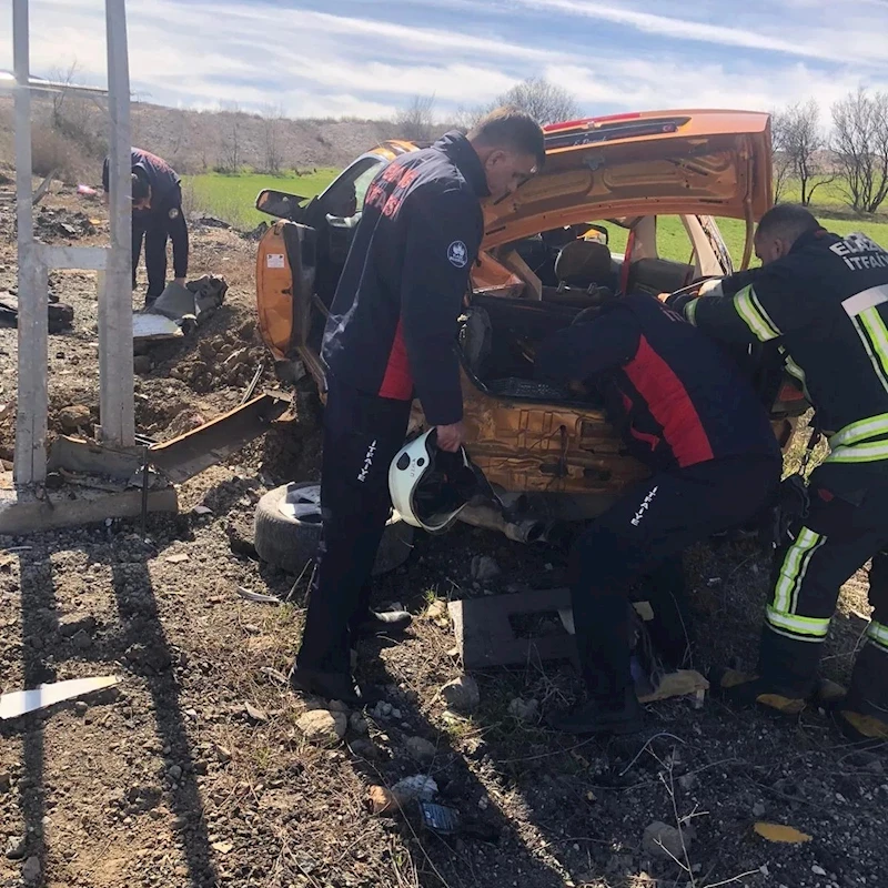 Elazığ’da otomobil aydınlatma direğine çarptı: 1 yaralı
