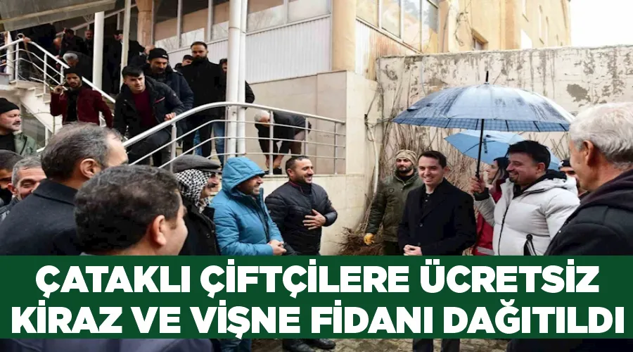 Çataklı çiftçilere ücretsiz kiraz ve vişne fidanı dağıtıldı