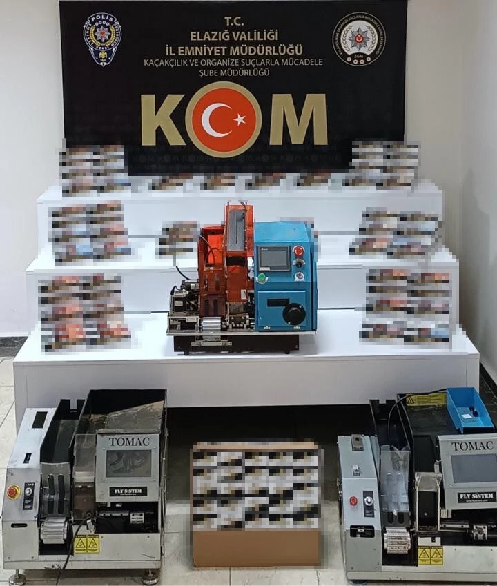 Elazığ’da 61 bin 800 dolu, 32 bin boş makaron ele geçirildi
