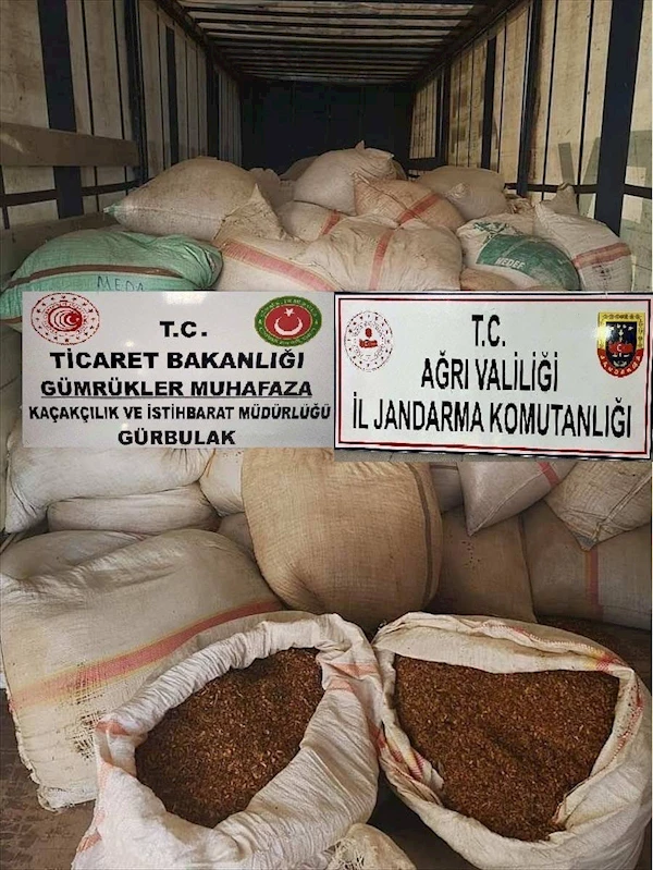 Ağrı’da 7 ton 700 kilo kak tütün ele geçirildi
