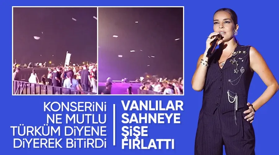 Van’da şarkıcı Bengü’nün konserinde pet şişe fırlatıldı