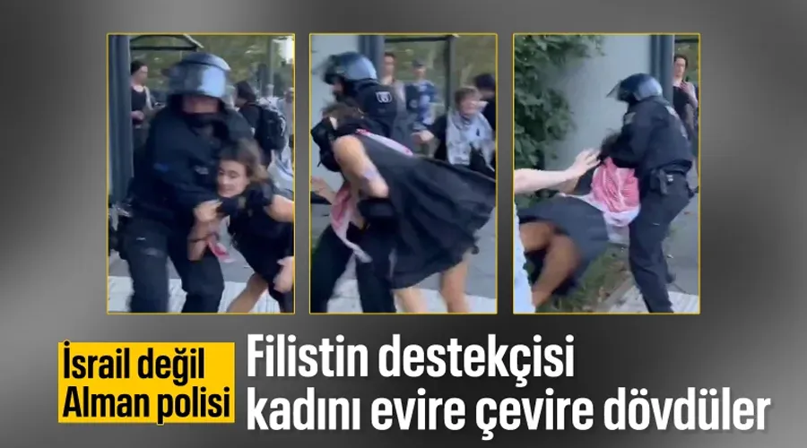 Berlin Sokaklarında Polis Şiddeti: Polis Filistin Destekçisi Kadını Yere Serdi!