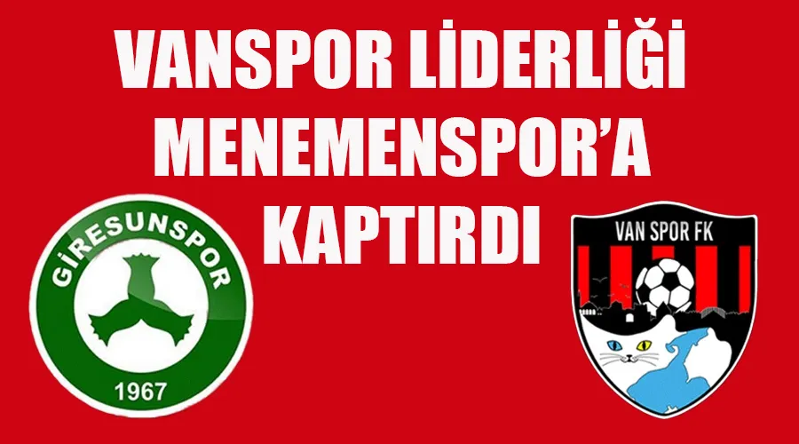 Vanspor liderliği Menemenspor