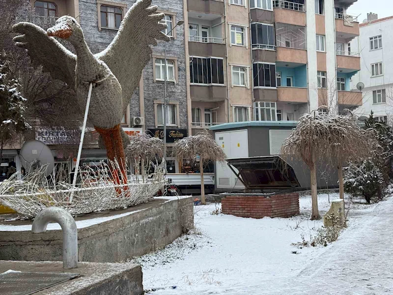 Iğdır şehir merkezine mevsimin ve yılın ilk karı yağdı
