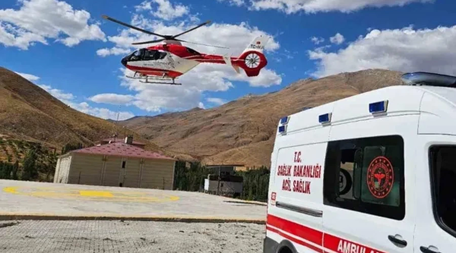 60 yaşındaki kalp hastası helikopter ambulansla Van’a sevk edildi