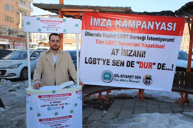 Hakkari’de LGBT kapatılsın imza kampanyası
