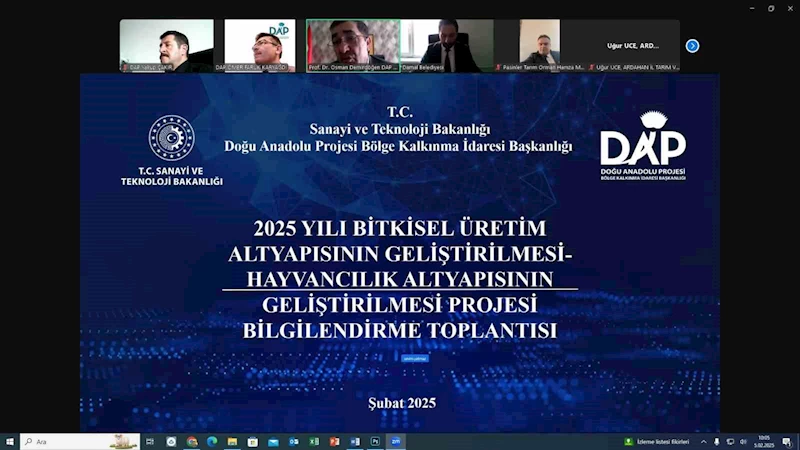 2025 yılı DAP destekli projeler  masaya yatırıldı
