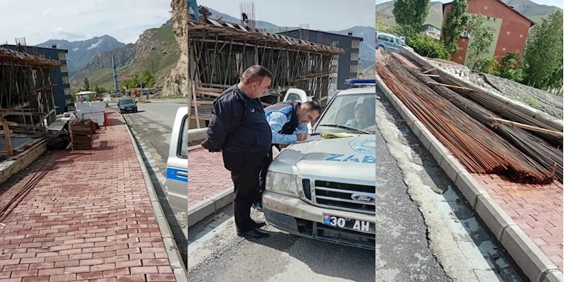 Hakkari’de kaldırımı işgal eden inşaat sahibine 15 bin TL ceza
