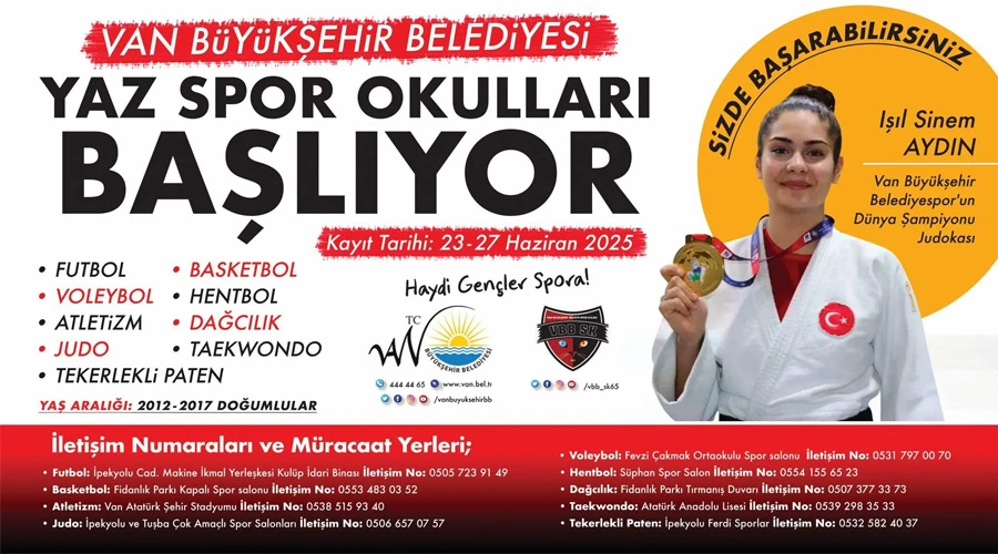 Van’da Gençler İçin Spor Şöleni: 9 Branşta Ücretsiz Yaz Okulu