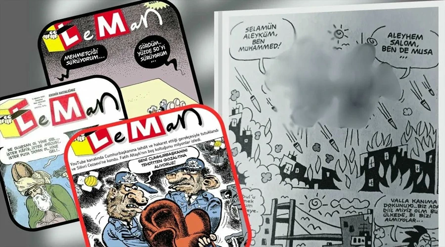 Yine Leman yine skandal! Peygamber Efendimizi bombalarla çizdiler, soruşturma başlatıldı
