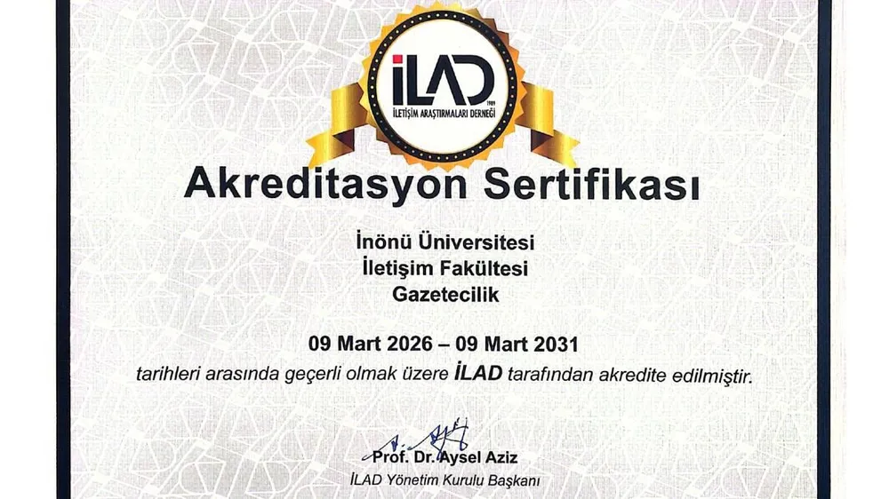 İnönü Üniversitesi gazetecilik bölümü 5 yıllık akreditasyon aldı