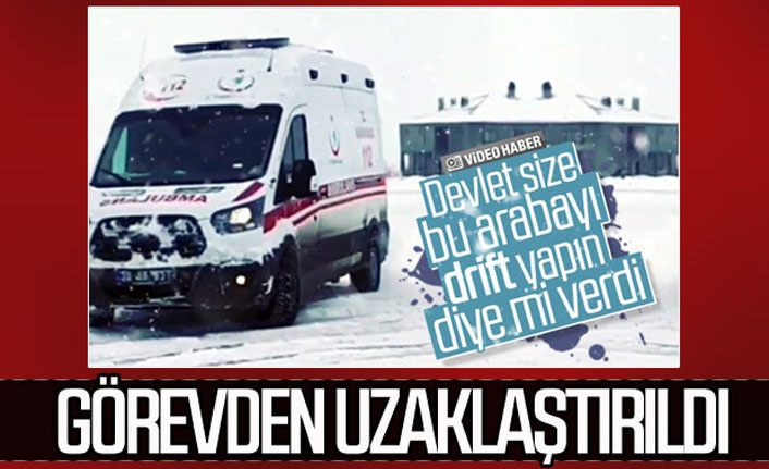 Van'da ambulansla drift atan sürücü görevden uzaklaştırıldı