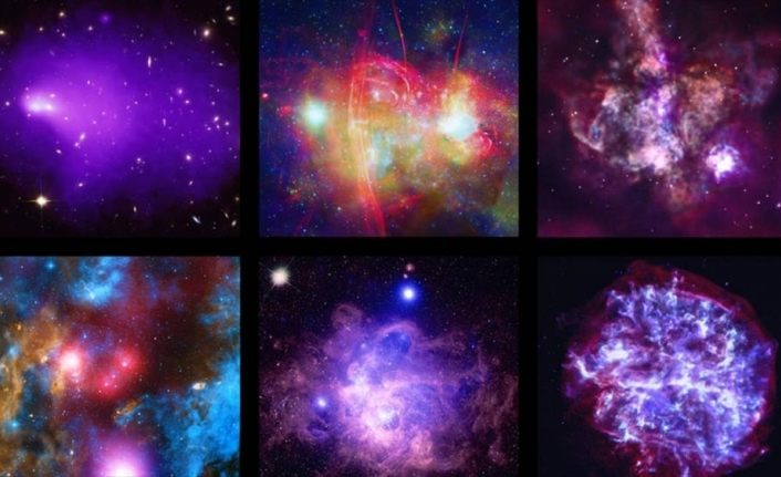 Chandra Teleskobu, çarpışarak birleşen galaksi öbeklerini kayda aldı