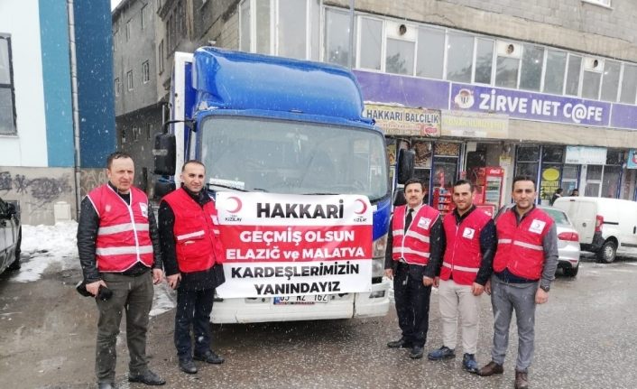 Hakkari’den Elazığ ve Malatya’ya yardım eli