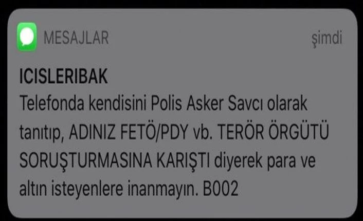 İçişleri Bakanlığı yine dolandırıcılara karşı uyardı