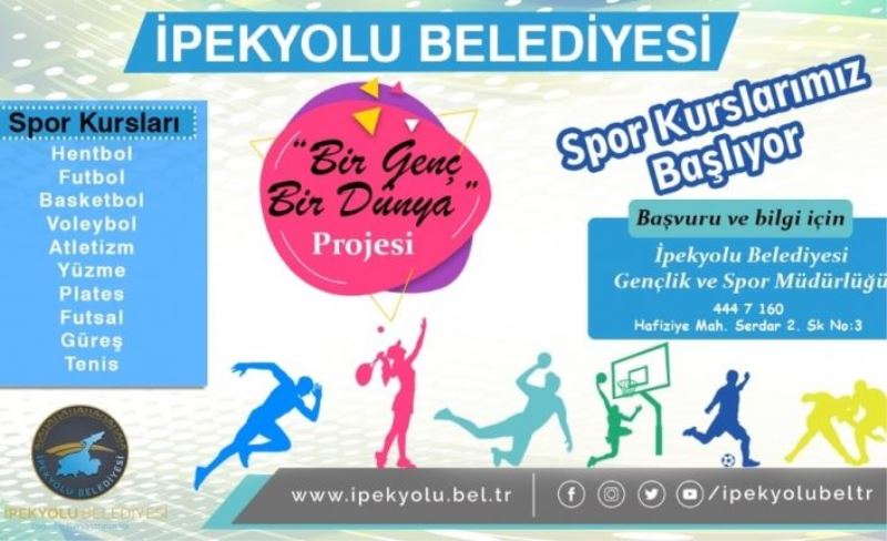 İpekyolu Belediyesinden “Bir Genç Bir Dünya” spor kursları