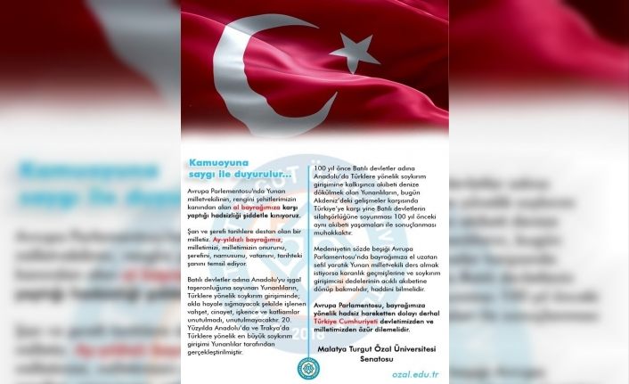 Turgut Özal Üniversitesi Senatosu’ndan "Bayrak ve Kudüs" kararları