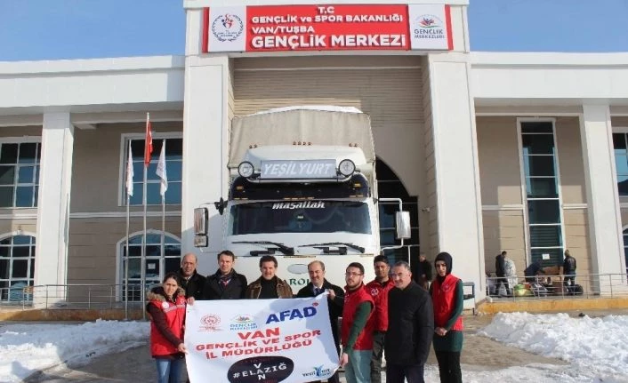 Van Gençlik ve Spor İl Müdürlüğünden Elazığ’a yardım