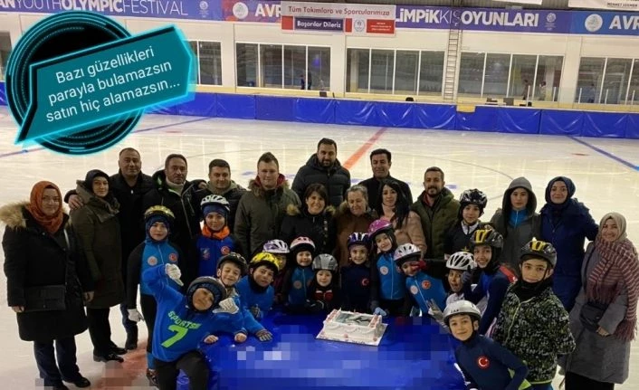 Buz pateni yapmak için girdikleri buzda şimdi olimpik sporcu olabilmek için çalışıyorlar