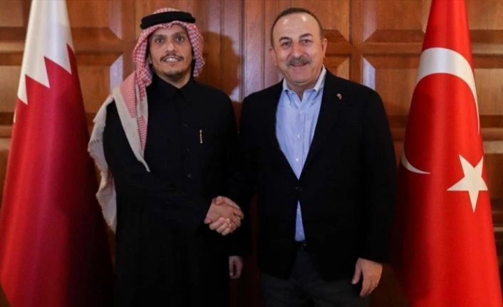 Dışişleri Bakanı Çavuşoğlu Katarlı mevkidaşını kabul etti