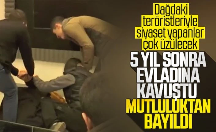 Evlat nöbeti tutan anne, kızına sarılınca bayıldı