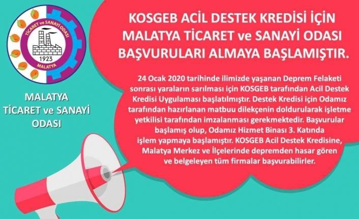 KOSGEB Acil Destek Kredisi’ne müracaatlar başladı