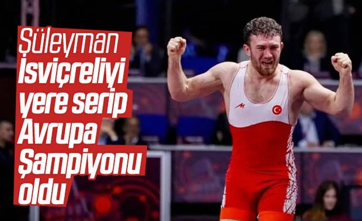 Milli güreşçi Süleyman Karadeniz Avrupa Şampiyonu