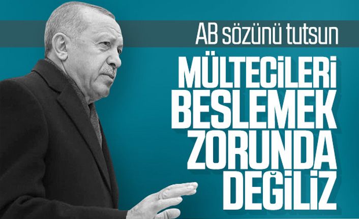 Cumhurbaşkanı Erdoğan: Mültecilere bakmak zorunda değiliz