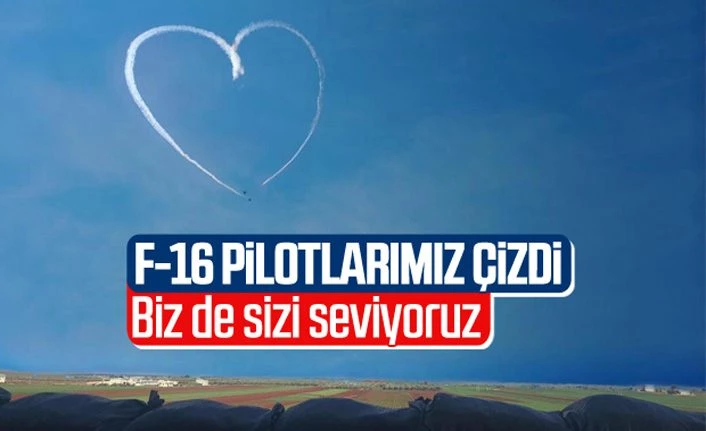 F-16 pilotlarımızdan görev dönüşü Mehmetçiğe selamlama