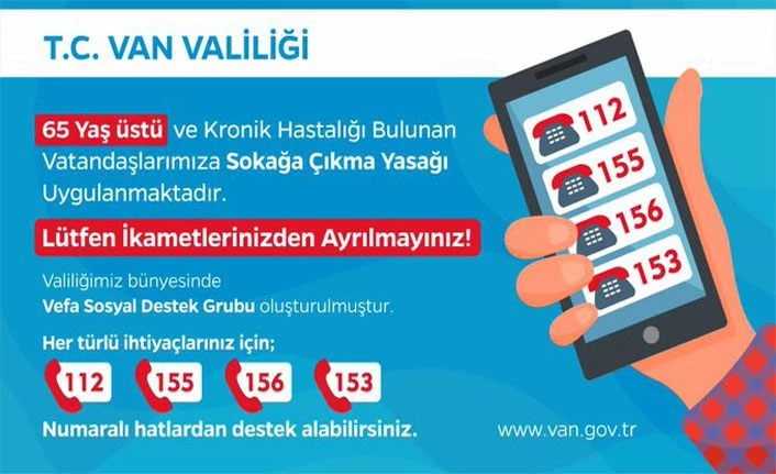 Koronavirüs için seferber olan Van Valiliği ve 14 belediye vatandaşı uyardı:  #Evdekal 