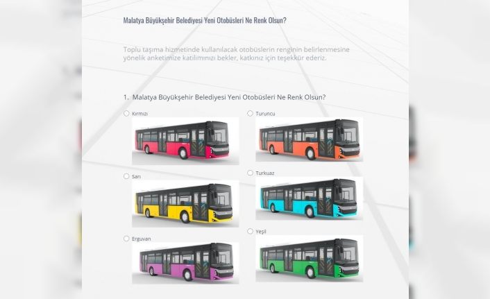 Yeni alınacak otobüslerin rengi anket ile belirlenecek