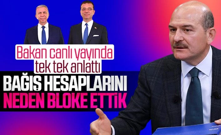 Bağış hesaplarına bloke konması Soylu'ya soruldu