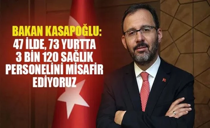 Bakan Kasapoğlu: 47 ilde 73 yurtta 3 bin 120 sağlık personelini misafir ediyoruz