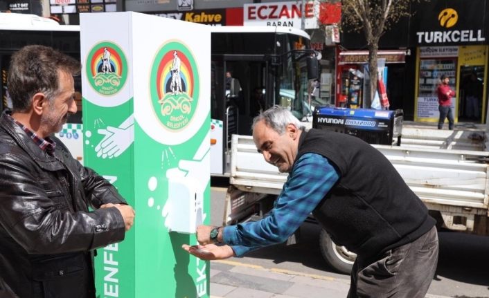 Bingöl’de “el dezenfektan noktaları” oluşturuldu