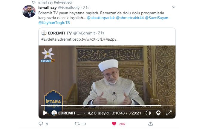 Van Edremit Belediye Başkanı Say: Edremit TV'de Ramazan'ın maneviyatı dolu dolu yaşanacak
