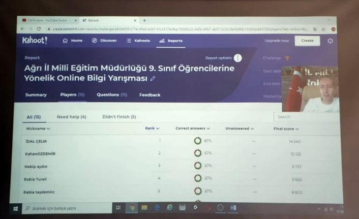 Ağrı’da “Online Bilgi Yarışması” tamamlandı