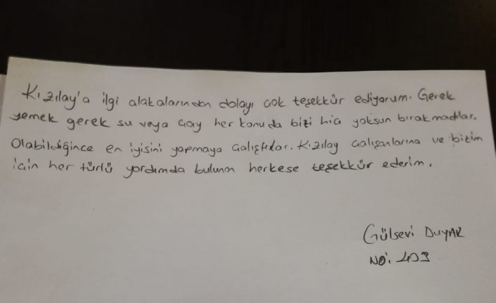 Karantina olan vatandaşlardan duygu yüklü mektuplar