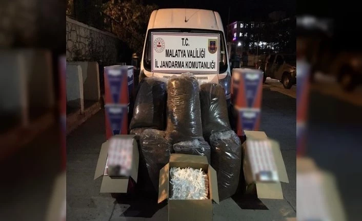 Malatya’da kaçak tütün ve faturasız makaron ele geçirildi