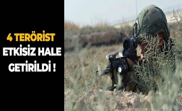 Kürt düşmanı 4 PKK'lı terörist etkisiz hale getirildi