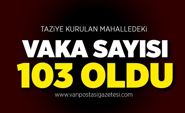 Van'da kaçak taziye kurulan mahalledeki vaka sayısı 103 oldu