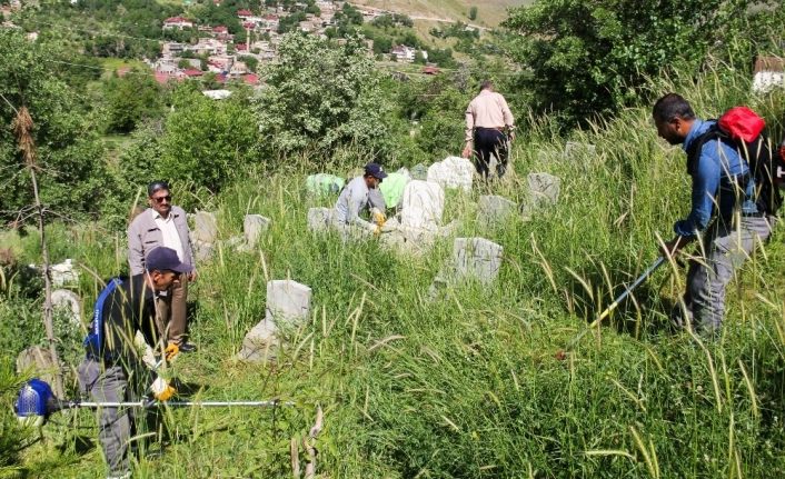 Bitlis Belediyesi mezarlıkları temizliyor