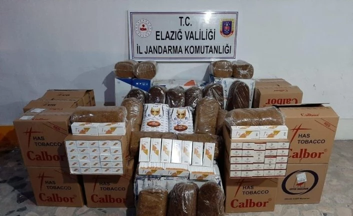 Elazığ’da 750 kilo tütün ile 200 bin adet makaron ele geçirildi