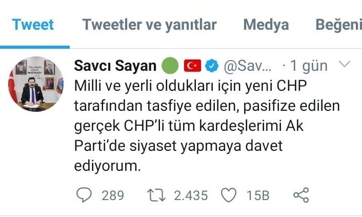 Sayan’dan CHP’lilere çağrı