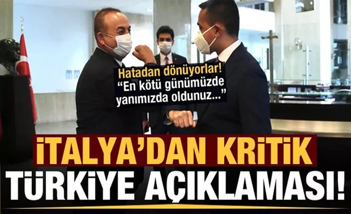 Son dakika: İtalya'dan Türkiye'ye: En kötü günümüzde yanımızda oldunuz!